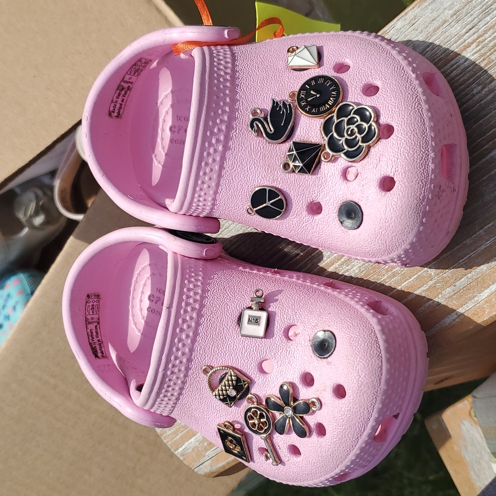 Crocs size 5 with jewelry